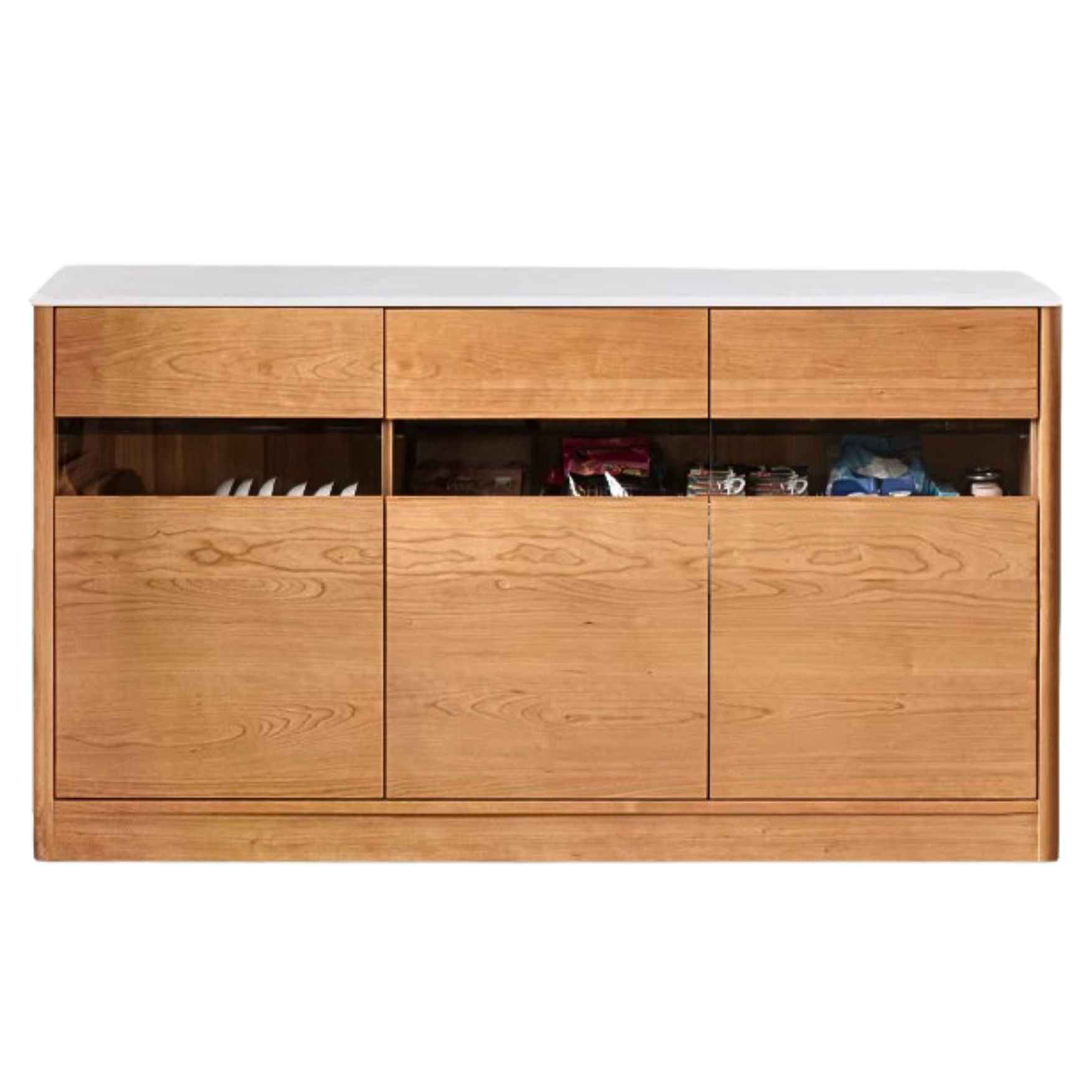 Cherry Solid Wood Large Capacity Storage Sideboard,