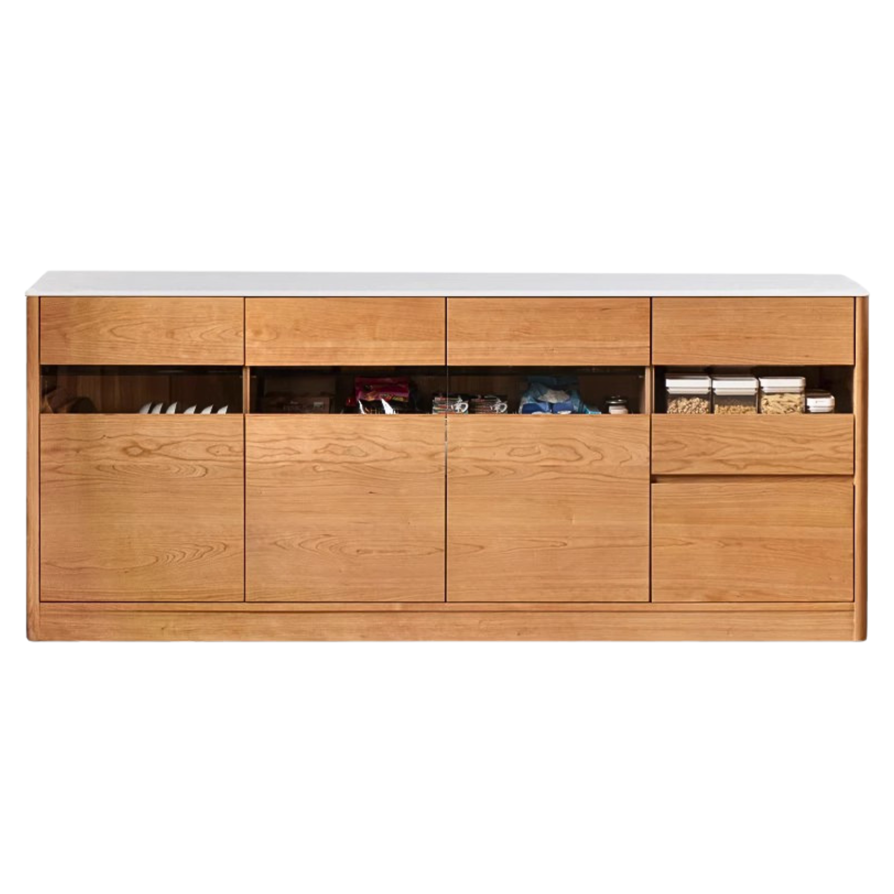 Cherry Solid Wood Large Capacity Storage Sideboard,