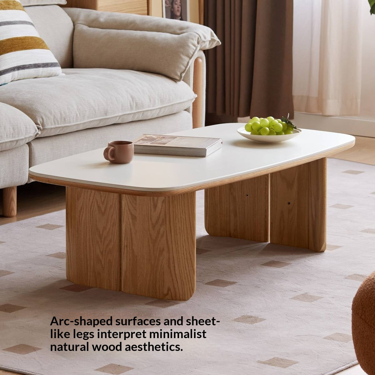 Oak Solid Wood Modern Slab Coffee Table