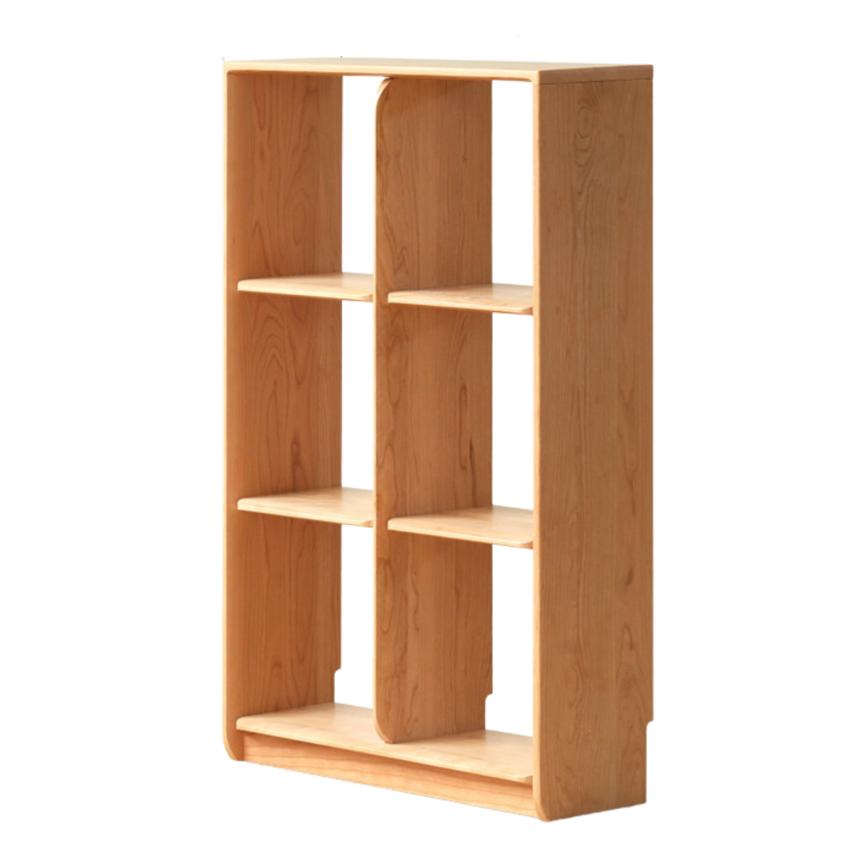 Cherry solid wood bookcase floor display free lattice combination<