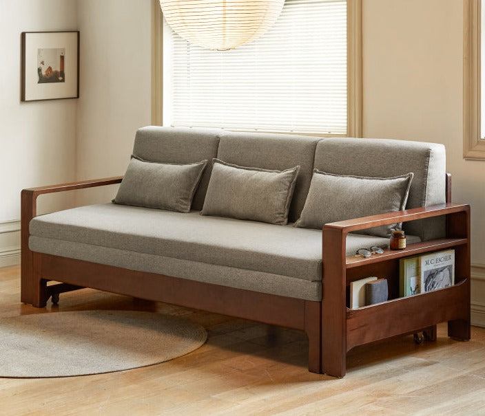 Oak, Beech folding multi-functional storage sofa bed