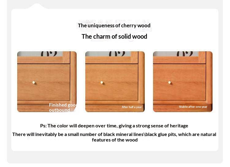 Cherry Solid Wood Freely Combinable Bookshelf with Retro Style Finish