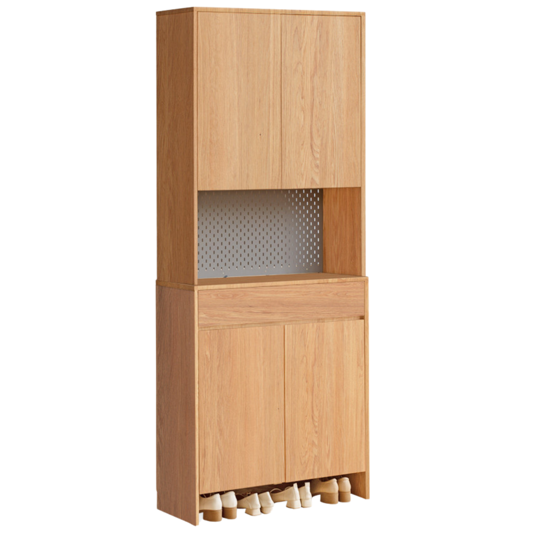 Ash, Oak Solid Wood Shoe Cabinet, Entrance Cabinet Combination Storage