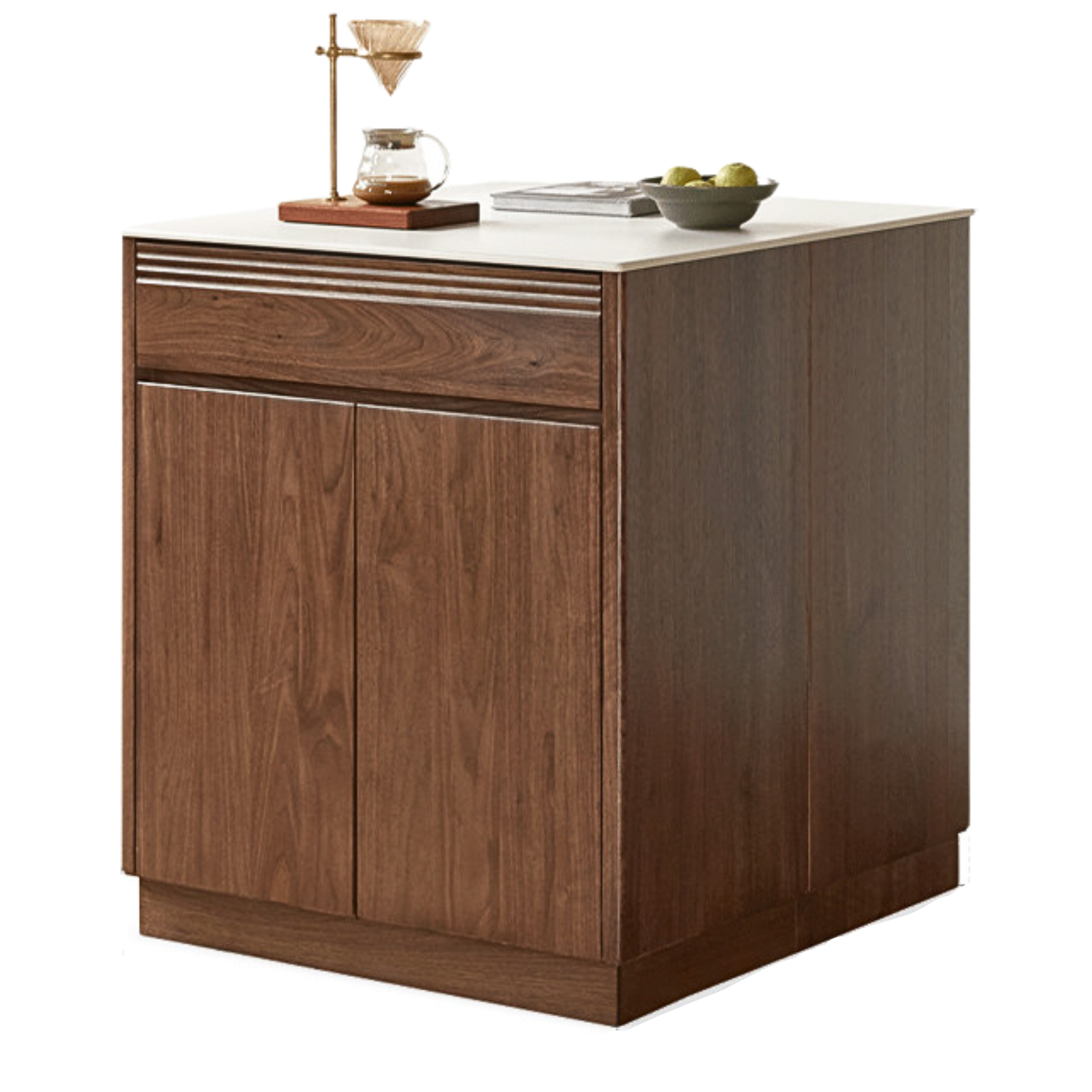 Black Walnut, Oak Solid Wood Island Light Luxury Sideboard,