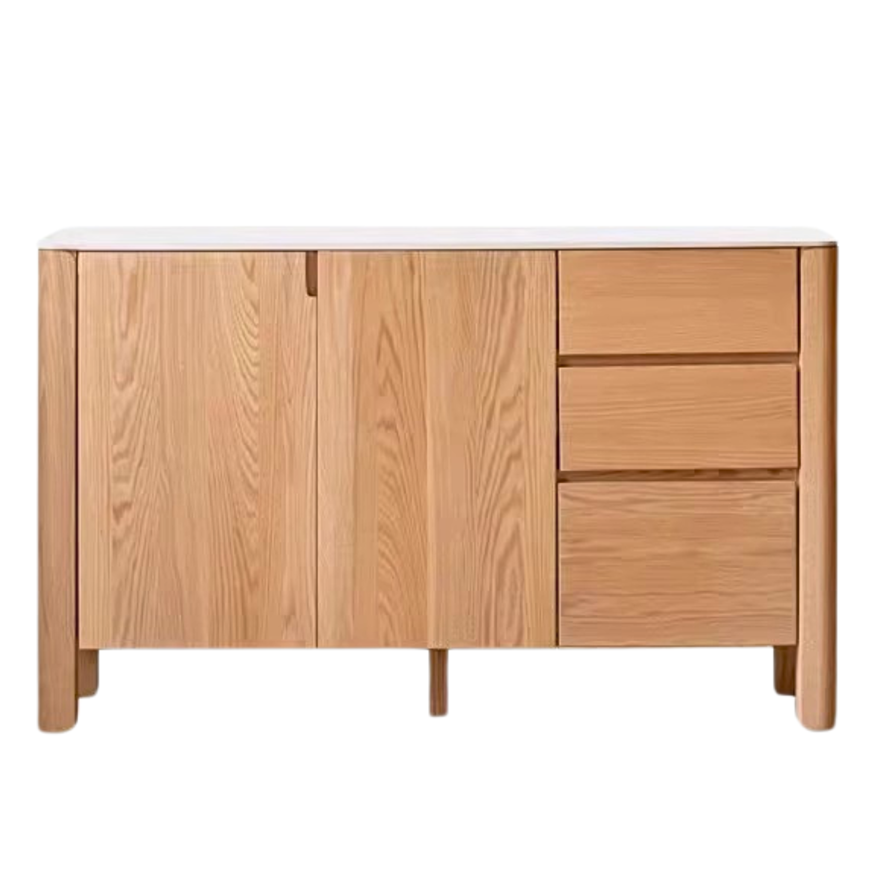 Oak Solid Wood Perforated Rock Board Dining Sideboard,