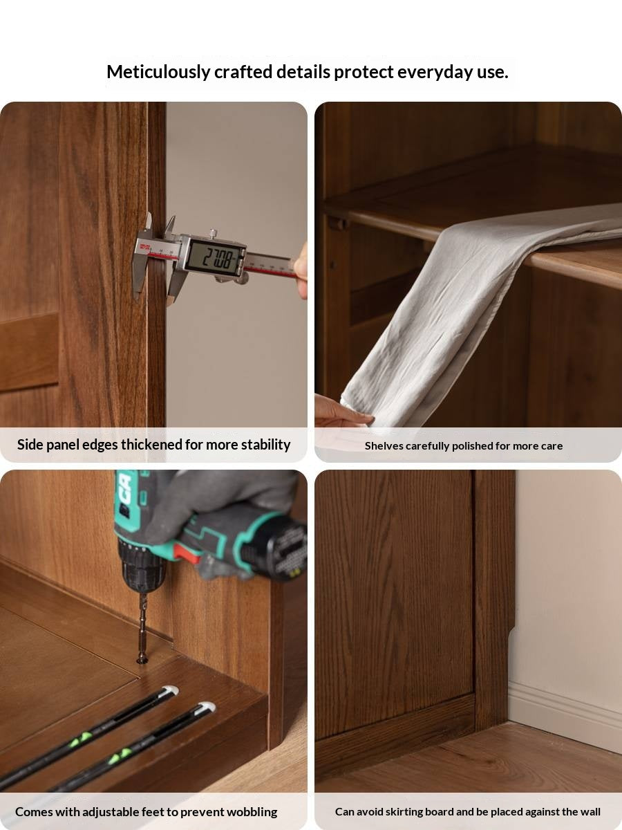 Oak Solid Wood Modern Style Wardrobe