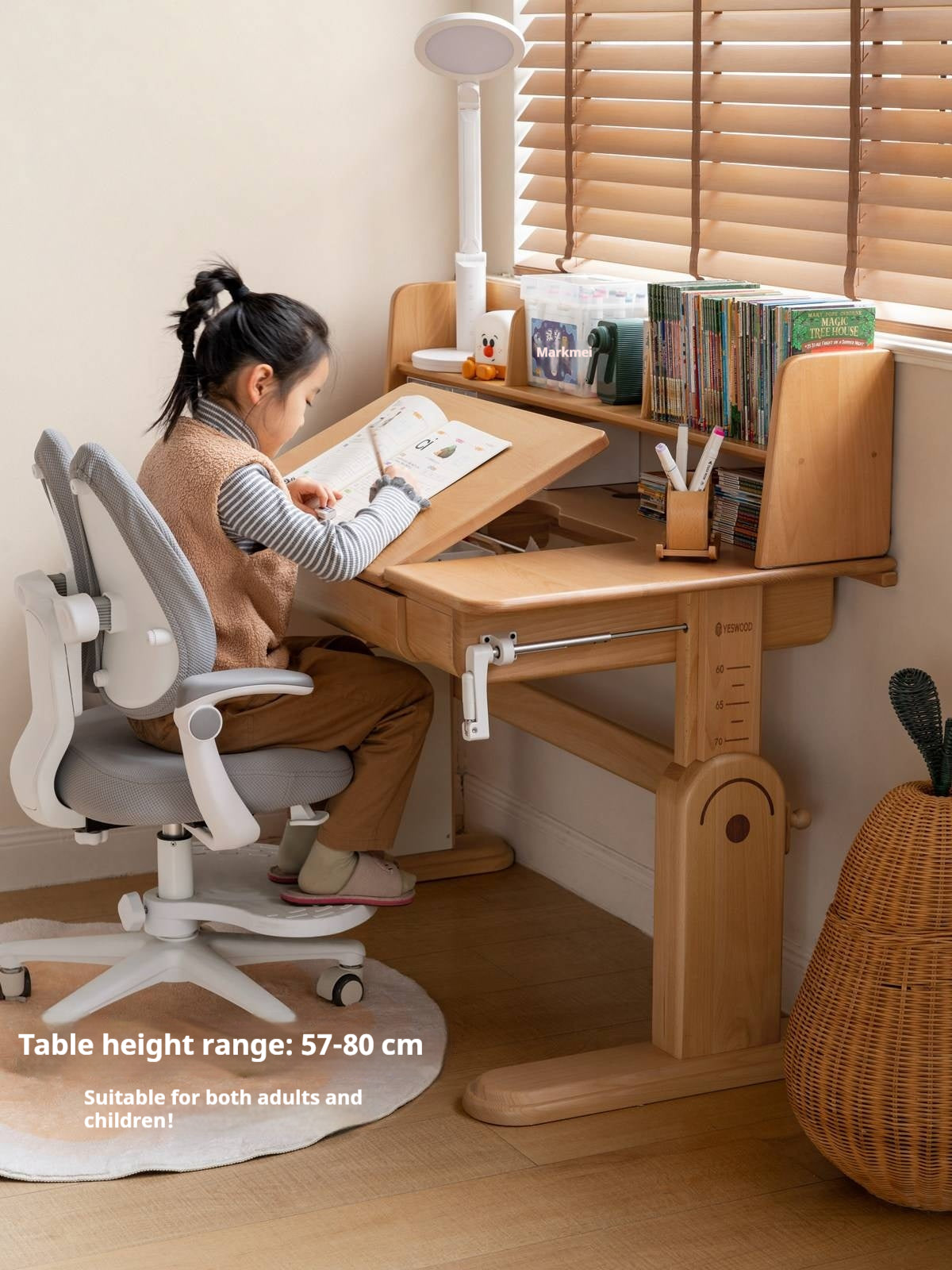Beech Solid Wood Kids Study Table