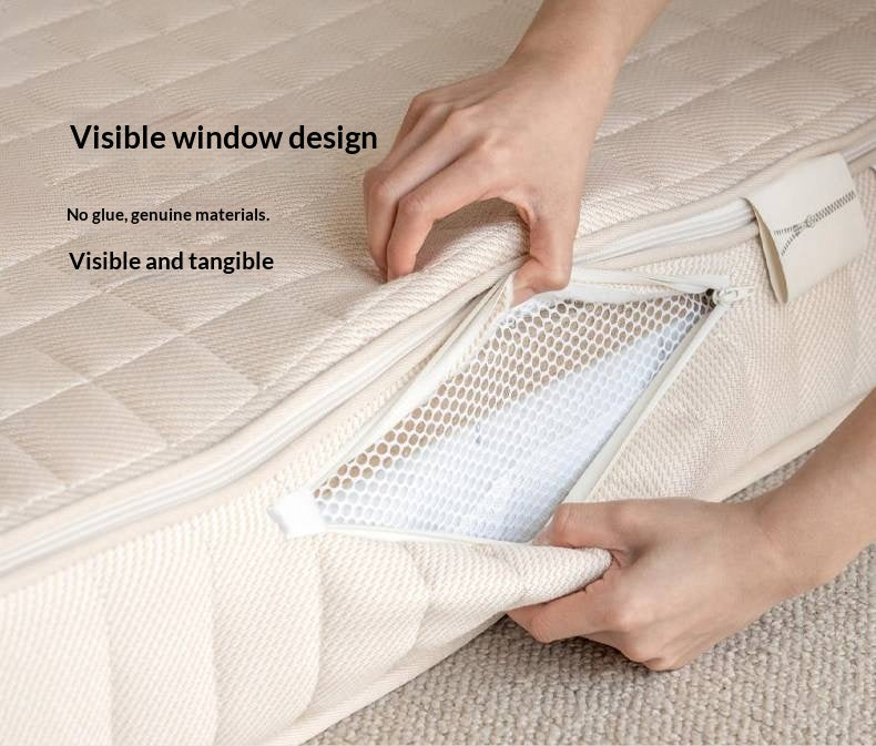 Zero-Glue Mattress S-Shaped Jute Hard Mattress Natural Latex Back Support Mattress Whole Mesh Spring Mattress Golden Hemp