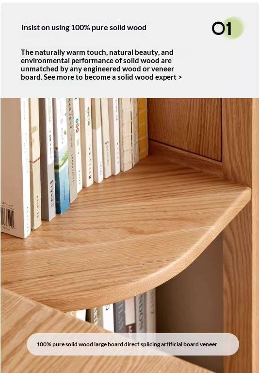 Solid Rubberwood, Oak, Ash Solid Wood Triangle Corner Bookshelf with Multi-Layer Shelving