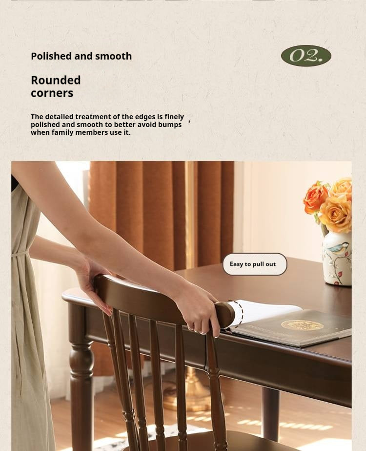 Set 4 pcs Beech, Black Walnut Solid Wood Dining Chair