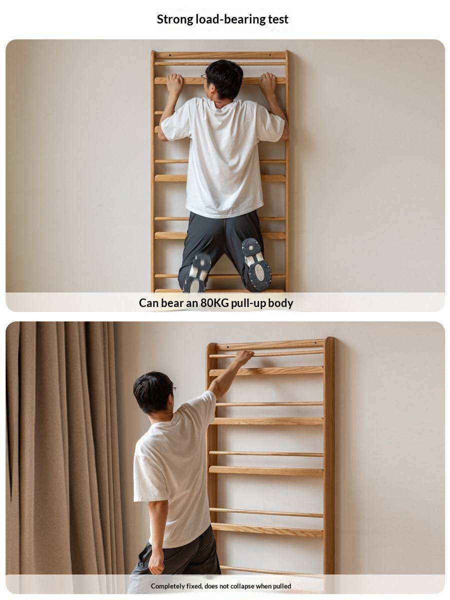 Oak, Beech Solid Wood Wall-mounted Ultra-thin Bookshelf
