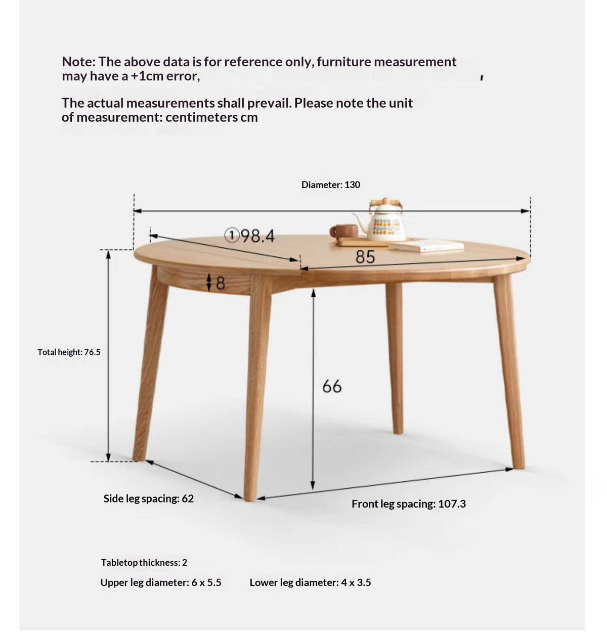 Oak Solid Wood Folding Dining Table