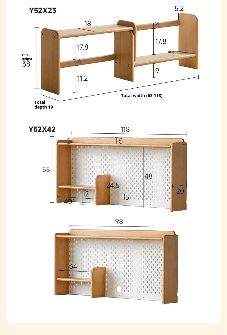 Beech Solid Wood Children's Desk Adjustable Writing Desk