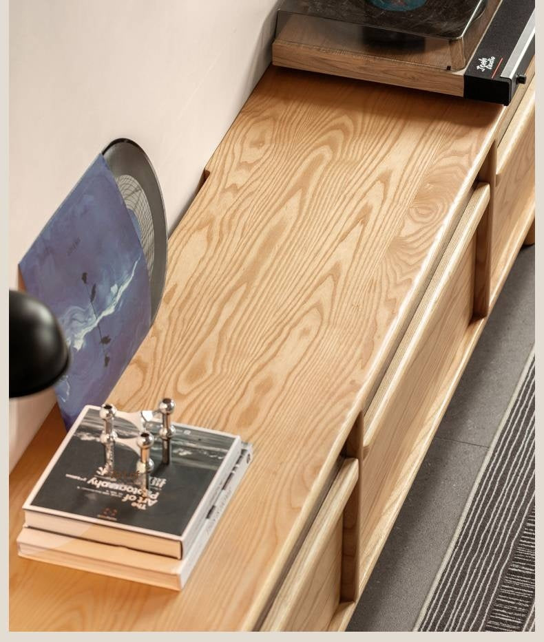 Ash Solid Wood Floor TV Cabinet
