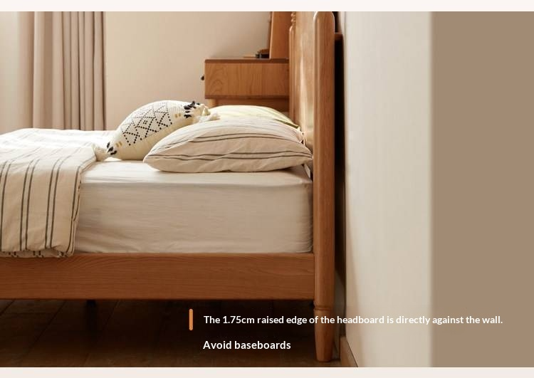 Cherry Solid Wood Bed — French Style Vintage Design