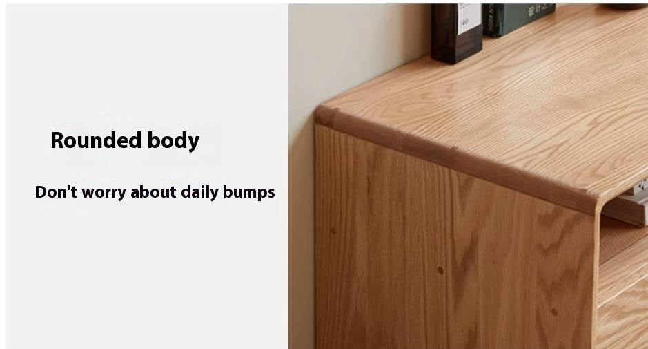Oak Solid Wood Bedroom TV Cabinet:
