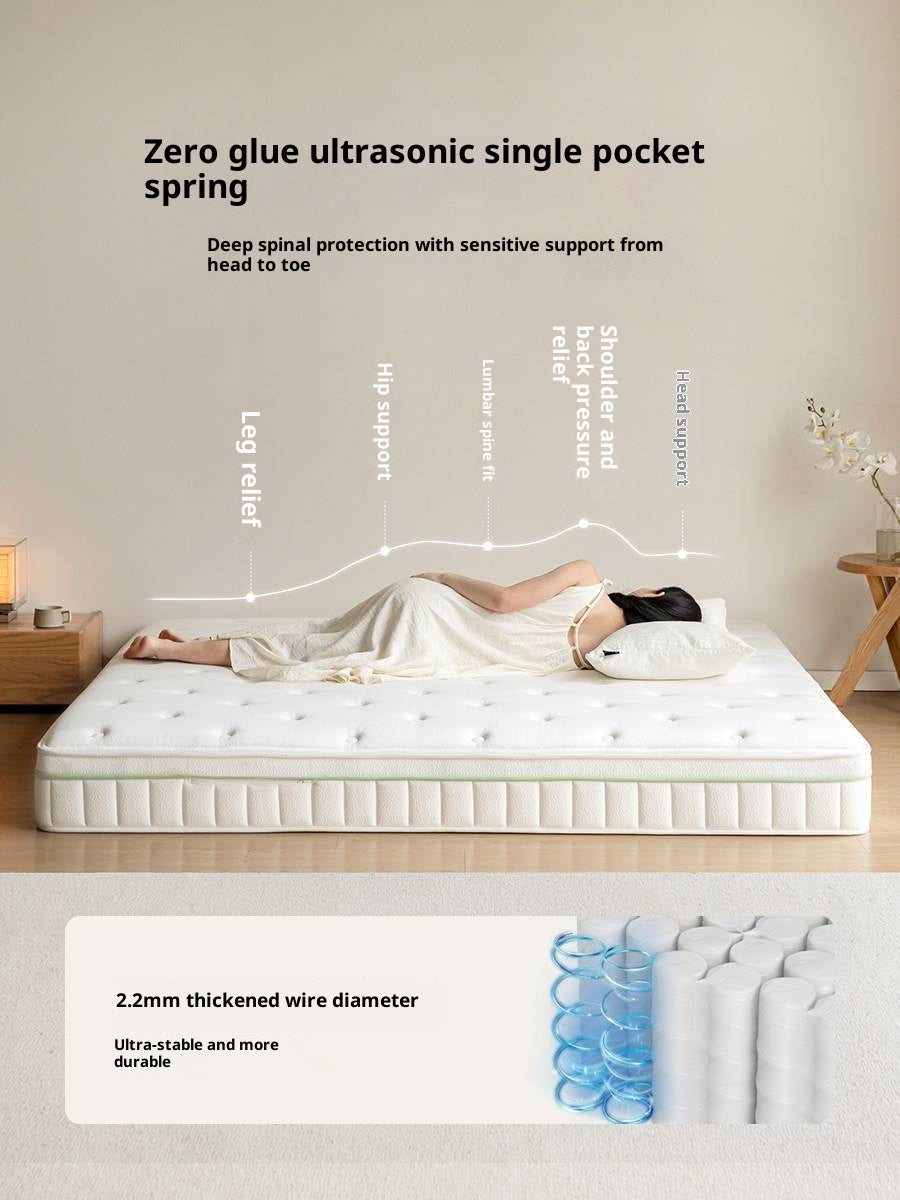 Zero-Glue Lily of the Valley Independent Spring Thick Mattress — Memory Foam, Anti-Mite Latex Support
