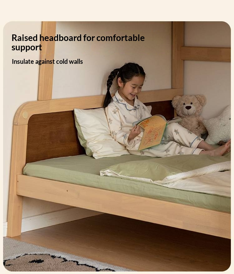 Rubberwood Solid Wood Children's Bunk Bed