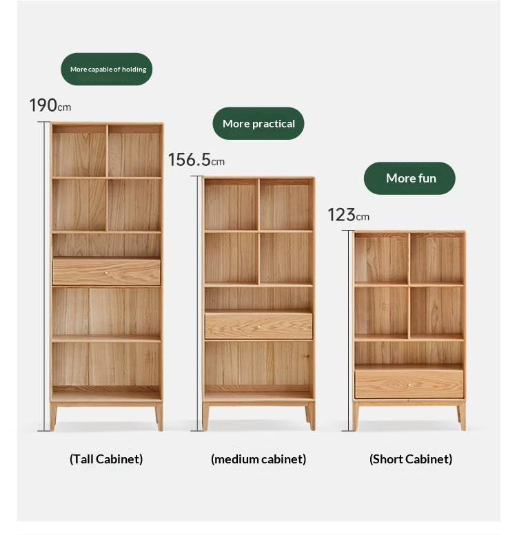 Oak Solid Wood Nordic Style Bookcase