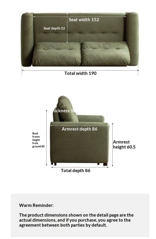Loveseat Sleeper Sofa with Tufted Channel Back Cushions