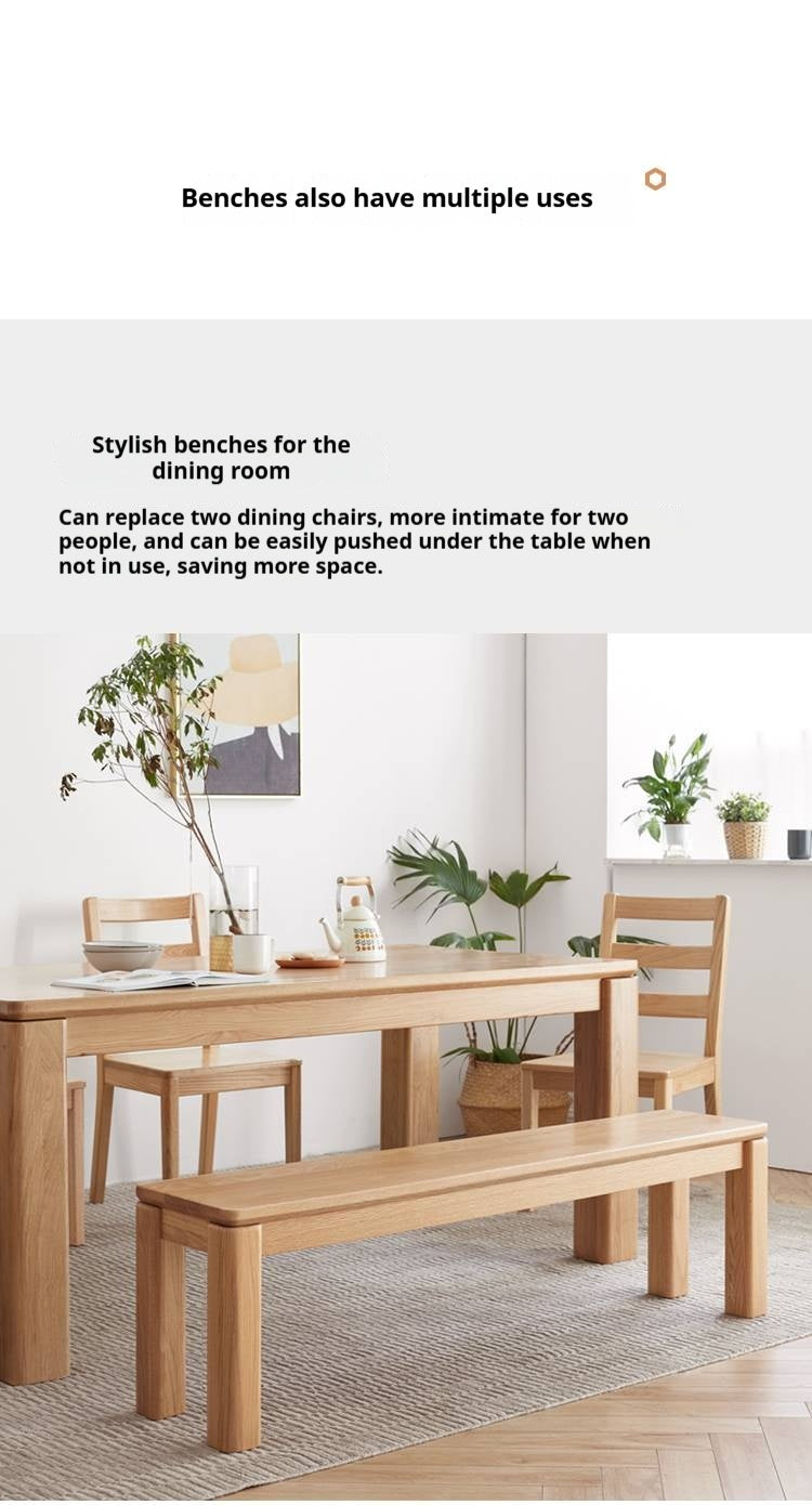 Oak Solid Wood Long Nordic Modern Bench