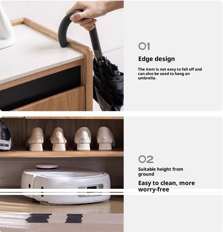 Oak Solid Wood Modern Shoe Cabinet