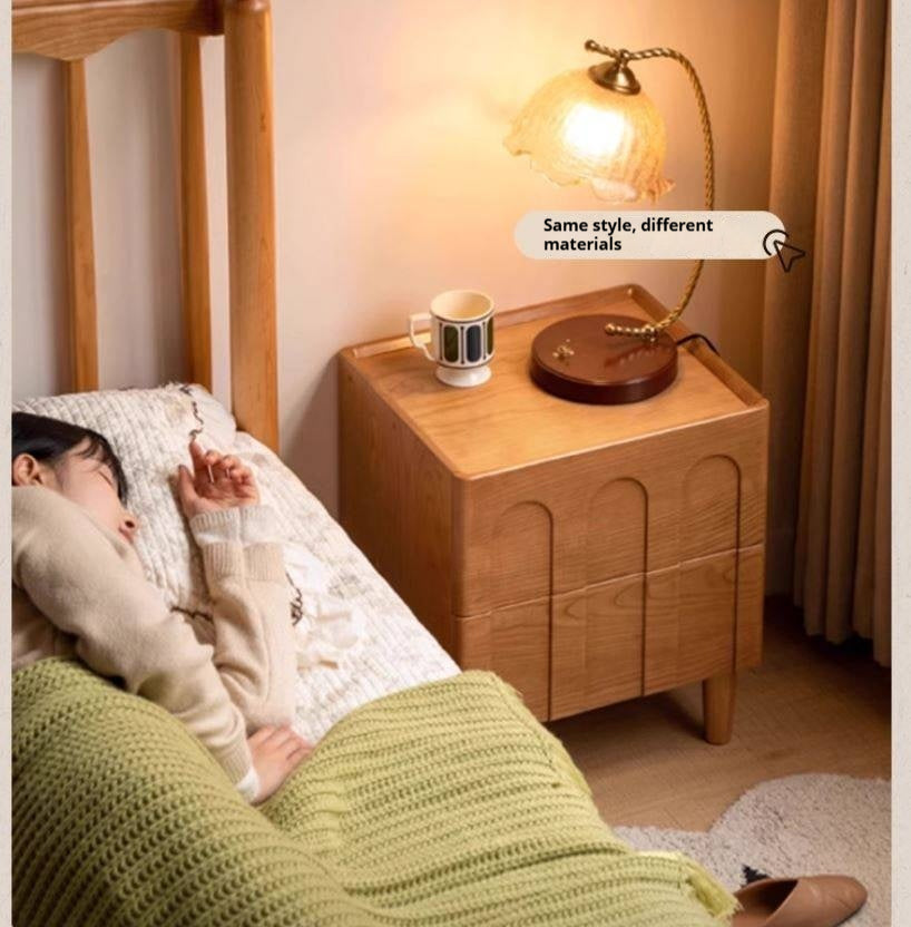 Black Walnut Solid Wood Modern Simple Nightstand.