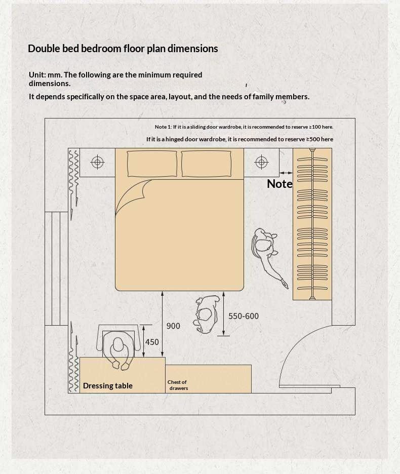 Cherry Solid Wood Double Bed with Vintage Style and Leather Upholstered Headboard
