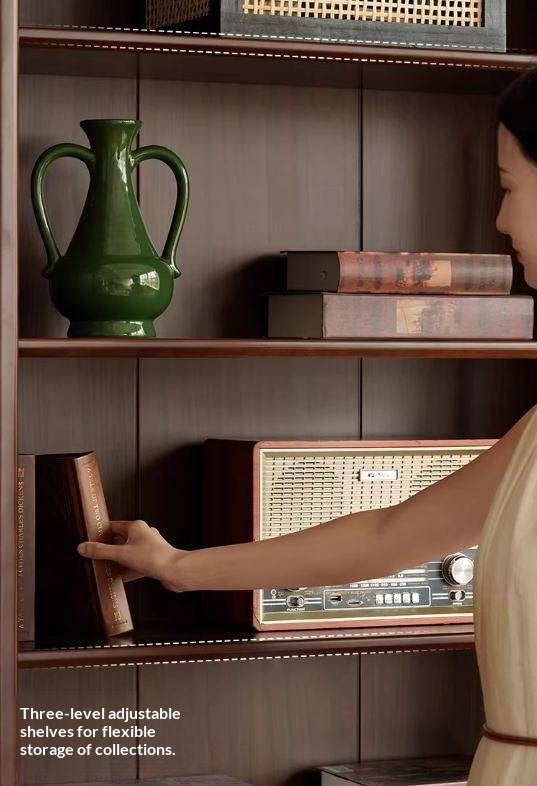 Poplar Solid Wood French Retro Style Floor Standing Display Bookcase