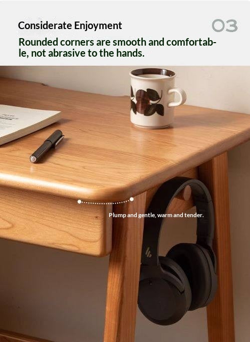 Cherry Solid Wood Desk With Drawers