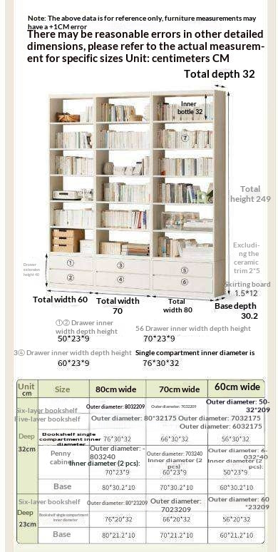 Solid Rubberwood Bookshelf Wall-To-Ceiling Shelf White Cream Style