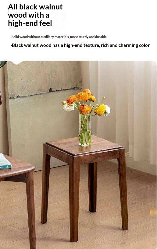 Black Walnut, Oak Solid Wood Foldable Modern Stool