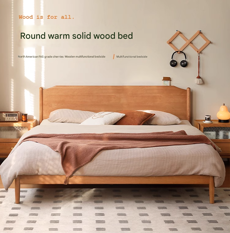 Cherry solid wood Bed