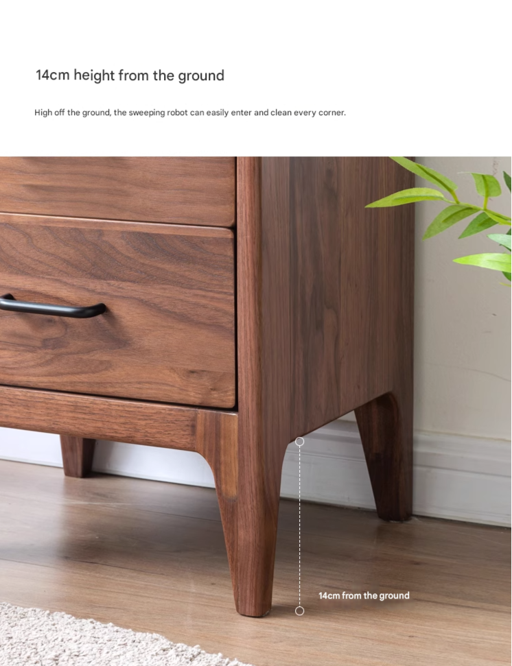 Black Walnut Solid Wood Modern Nightstand