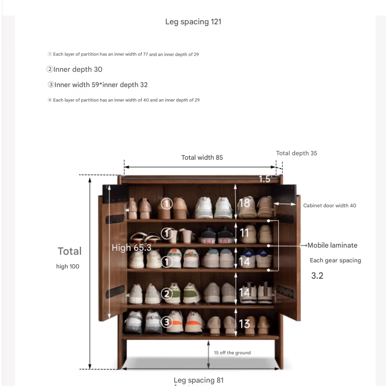 Oak Solid Wood Modern Rock Board Shoe Cabinet