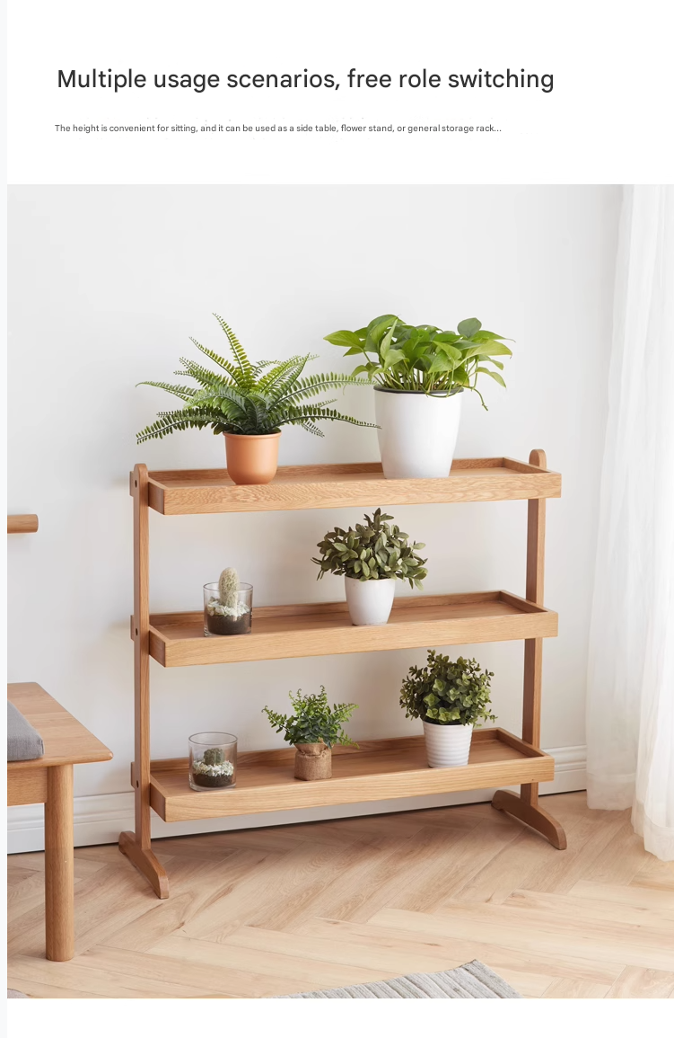 Oak Solid Wood Flower Rack