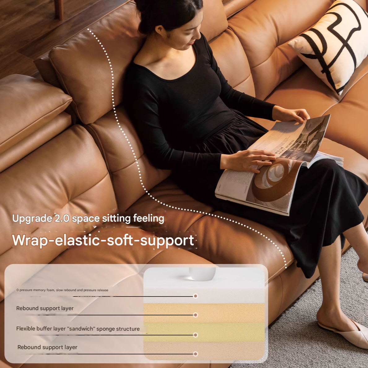 Leather Electric Luxury High Backrest Sofa