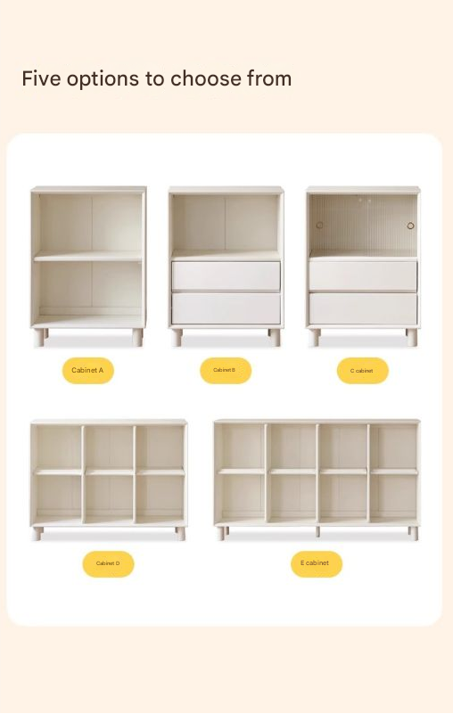 Solid Rubberwood Cream Style Bookcase.