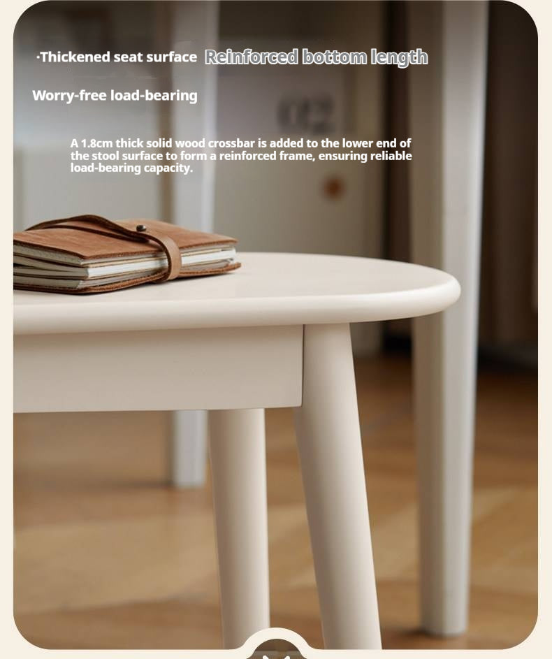 Solid Rubberwood French Cream Style  Long Bench