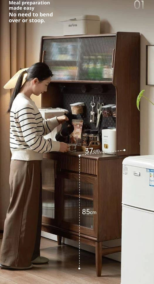 Black Walnut, Oak, South American Walnut Light Luxury Tableside Cabinet