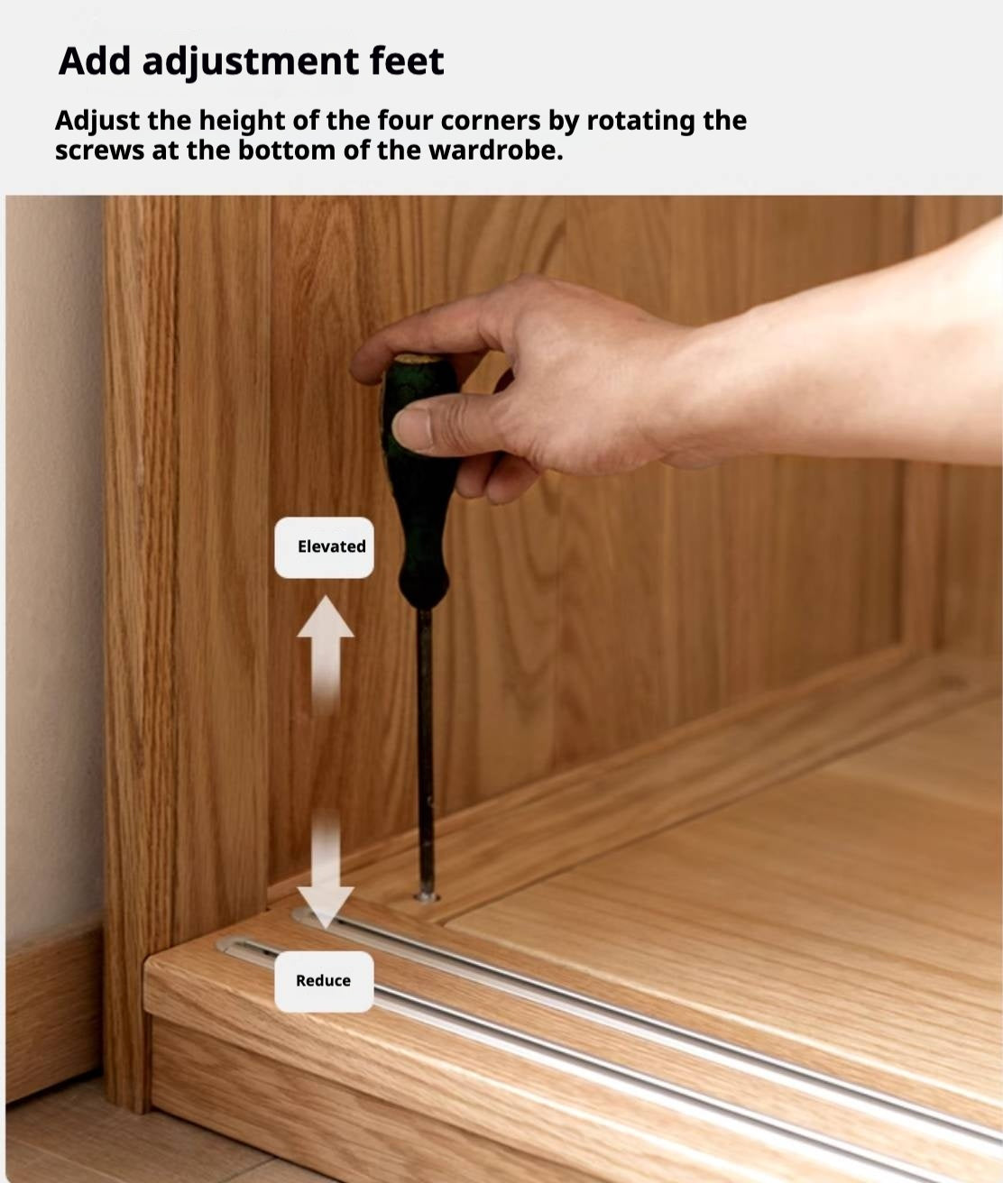 Oak, Ash Solid Wood Wardrobe With Sliding Doors