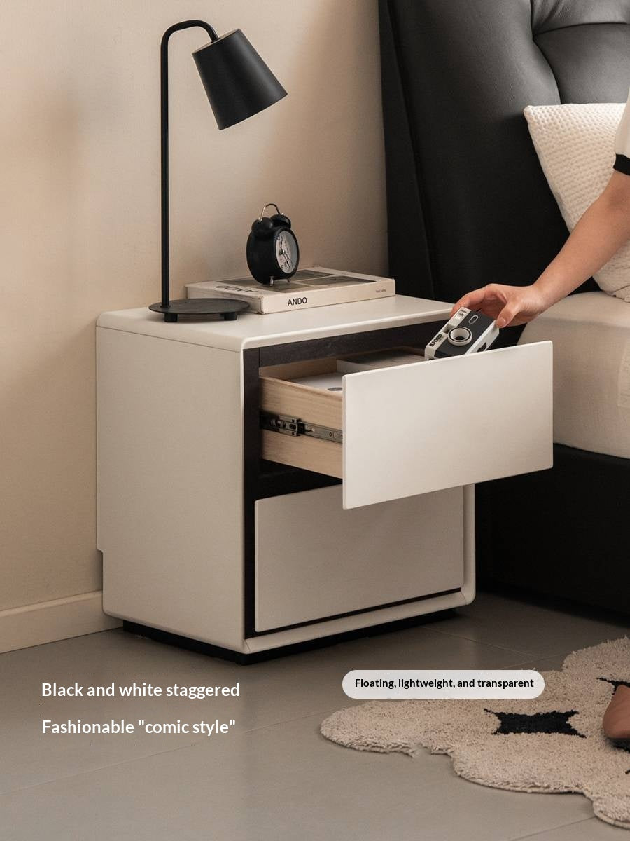 Solid Rubberwood Modern Minimalist Nightstand