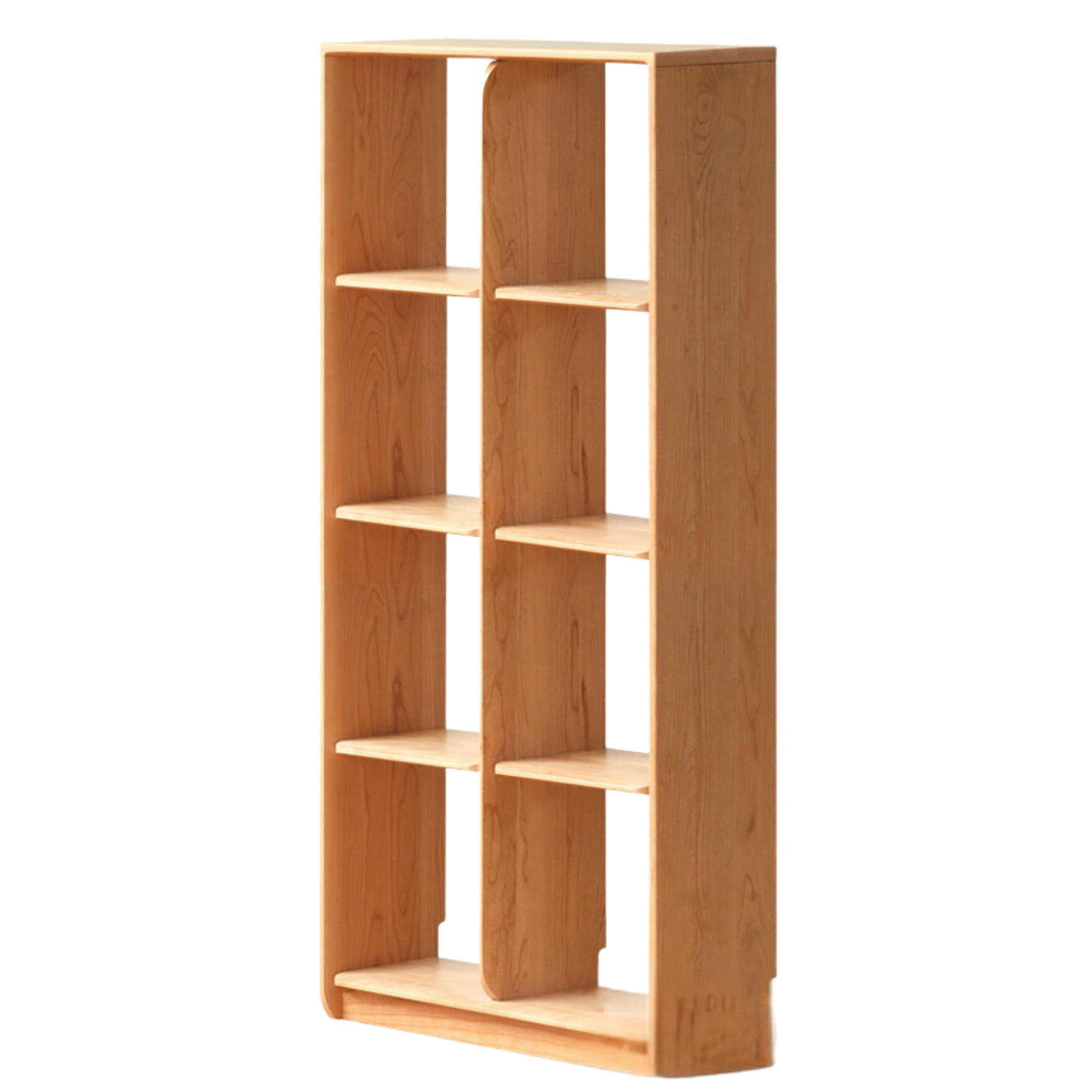 Cherry solid wood bookcase floor display free lattice combination<