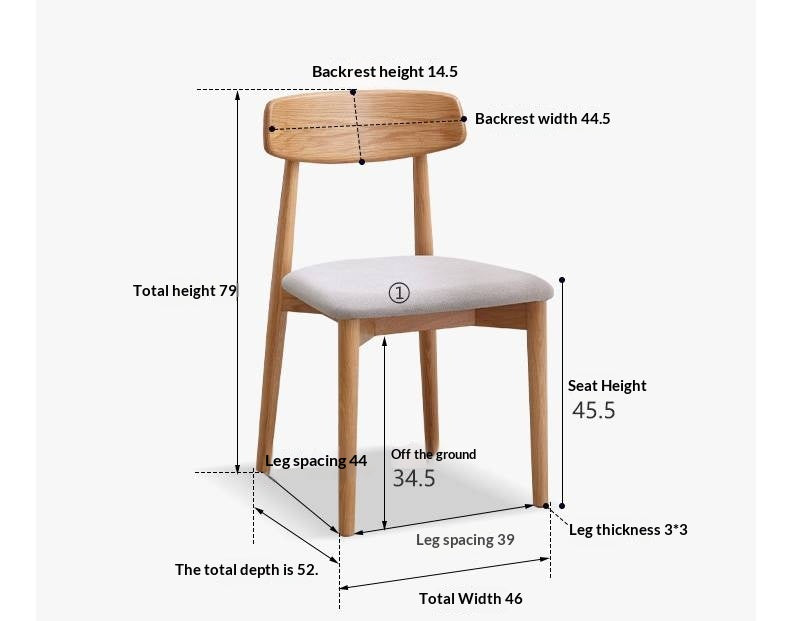 Set 4 pcs Black Walnut, White Ash, Ash, Oak, Cherry, Beech, Solid Rubberwood Dining Chair