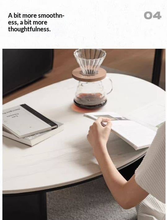 Ash Solid Wood Nordic Aesthetic Top Slab Coffee Table