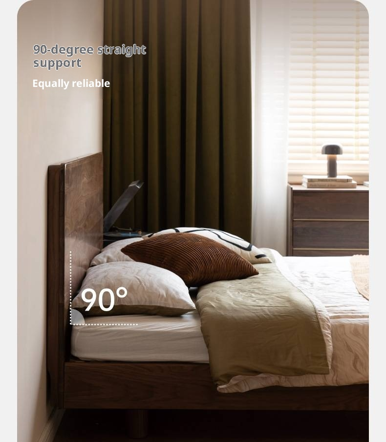 Black Walnut Solid Wood Modern Minimalist Bed