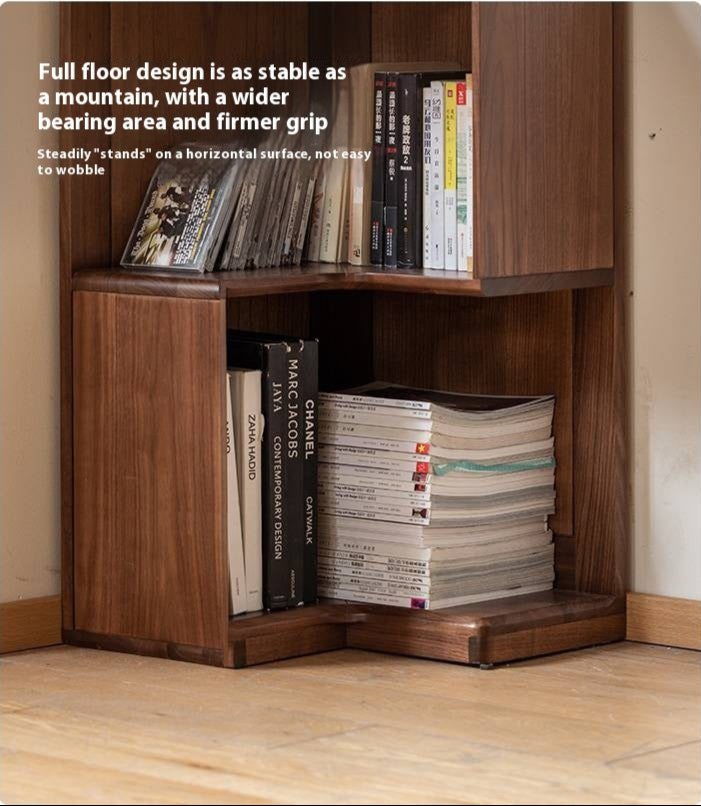 Black Walnut Solid Wood Corner Storage Cabinet