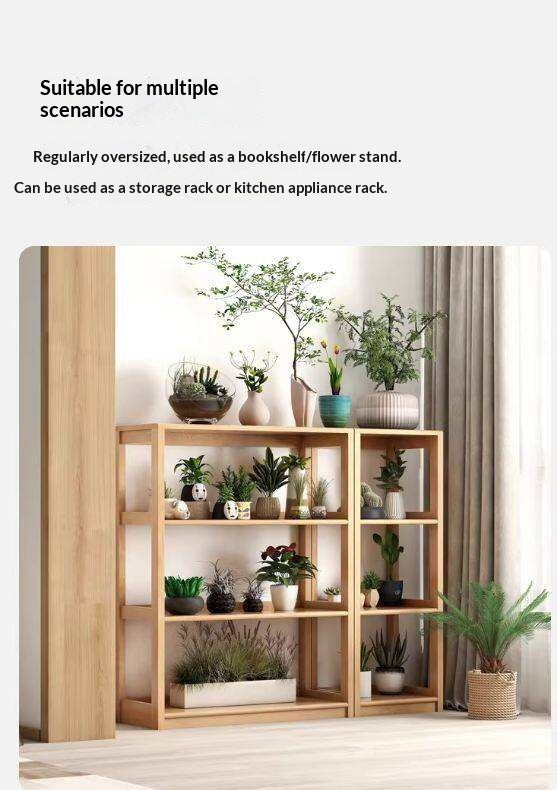 Oak Solid Wood Multi-Layer Bookshelf