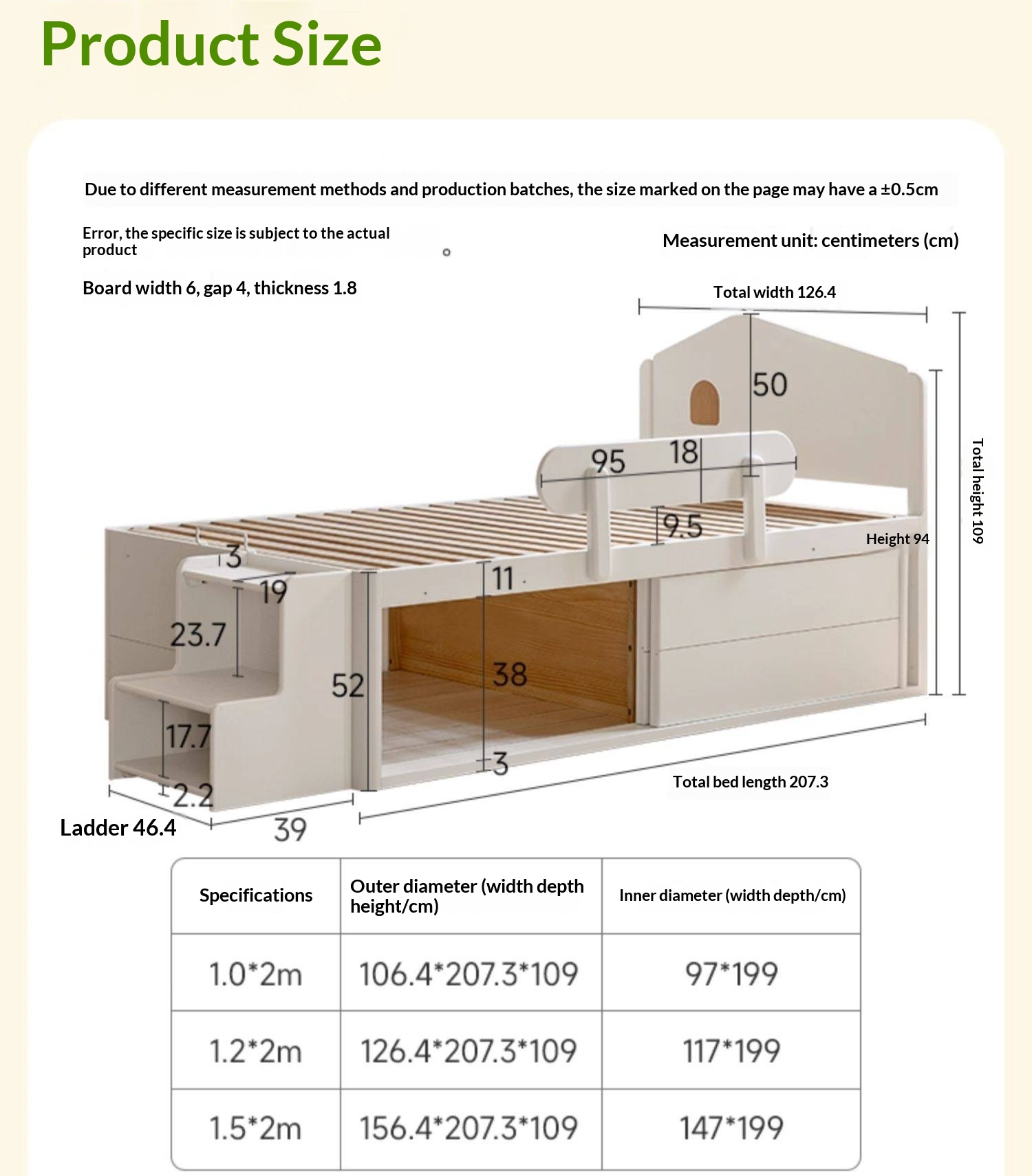 Rubberwood Solid Wood Children's White Storage Box Bed