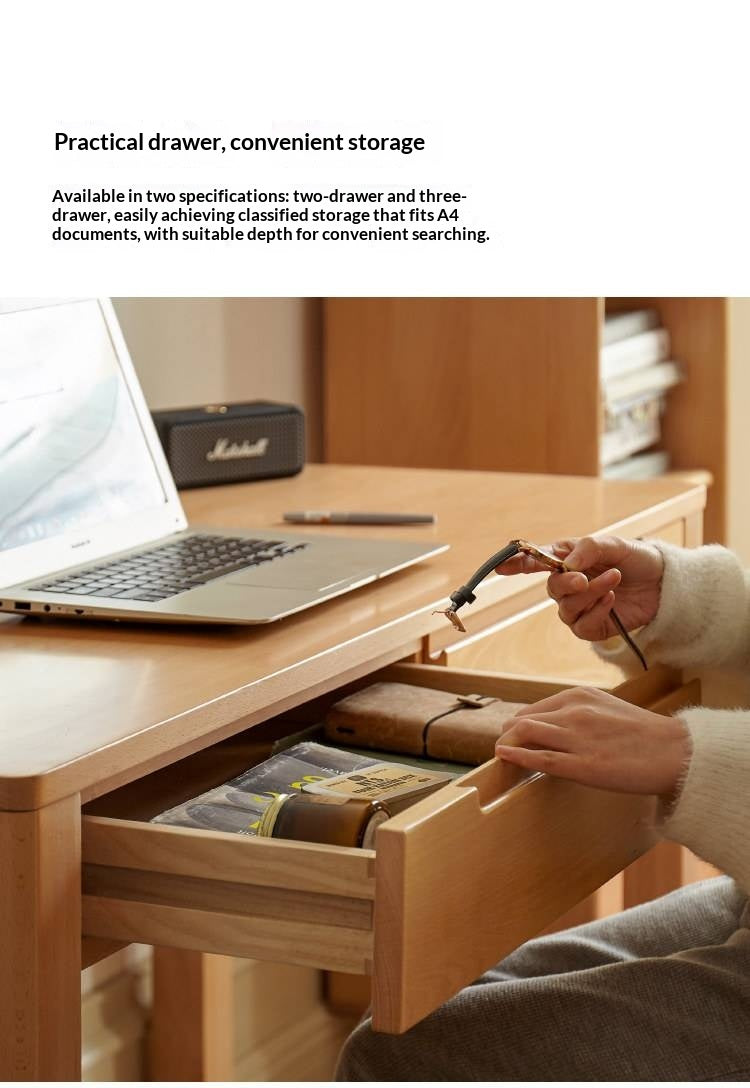 Beech Solid Wood Study Computer Office Desk